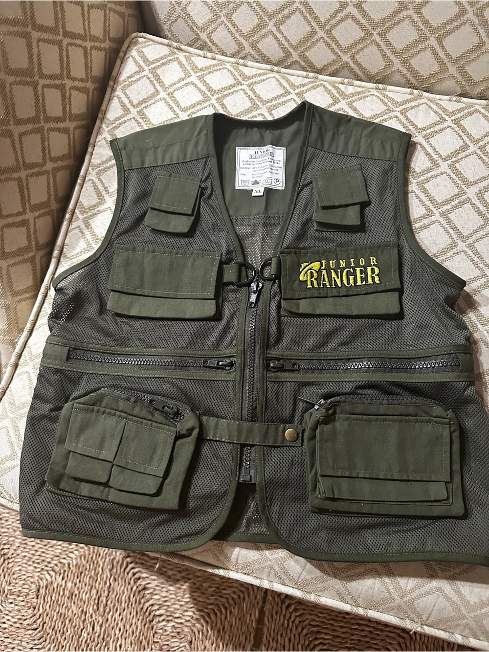 NWOT National Park Service Junior Ranger Olive Green Utility Vest